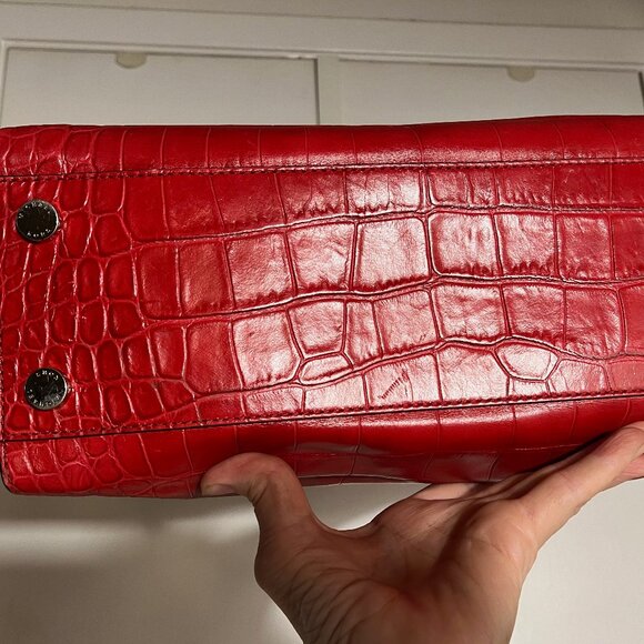 MICHAEL KORS Red Embossed Tote - Picture 7 of 11